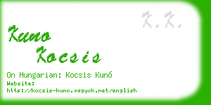 kuno kocsis business card